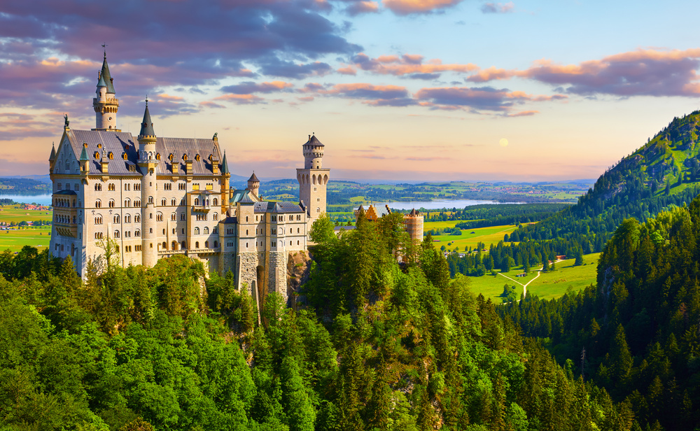 Bavaria, Germany. Fairytale Neuschwanstein Castle Bavarian Alps